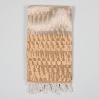 Serviette de Hammam Nordic Dot, Moutarde