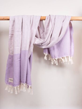 Serviette de Hammam Nordic Dot, Lilas 2