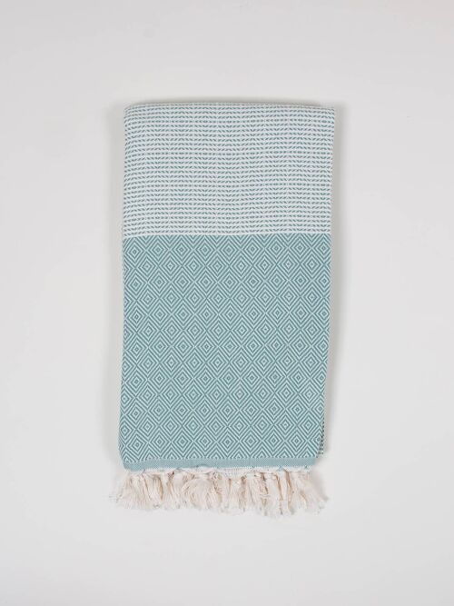 Nordic Dot Hammam Towel, Grey Green