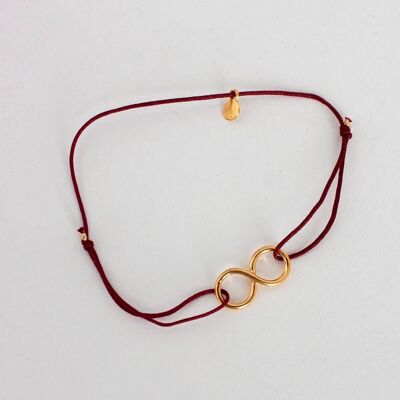 Gold-Infinity-Armband - tiefrot