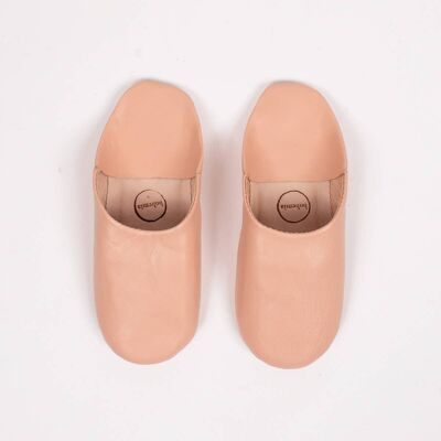 Chaussons Babouches Marocains Basiques, Rose Ballet