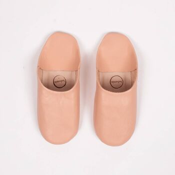 Chaussons Babouches Marocains Basiques, Rose Ballet 1