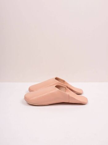 Chaussons Babouches Marocains Basiques, Rose Ballet 2