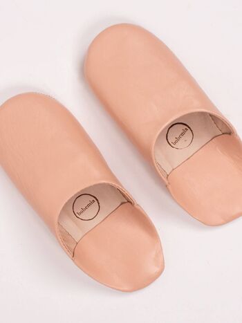 Chaussons Babouches Marocains Basiques, Rose Ballet 3