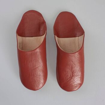 Chaussons Babouches Basiques Marocains, Terracotta 1
