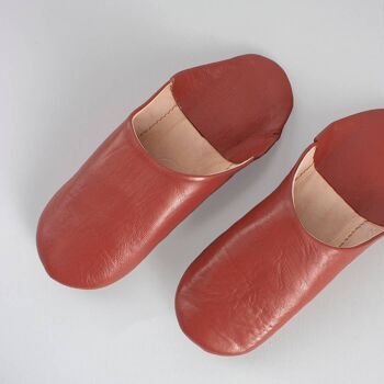Chaussons Babouches Basiques Marocains, Terracotta 4