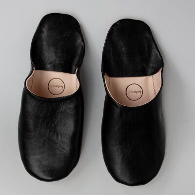 Pantofole Babouche da uomo marocchine, nere