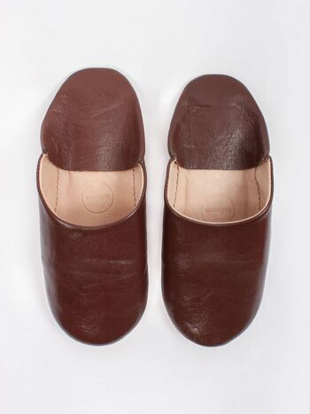 Chaussons Babouche Homme Marocain, Chocolat 1