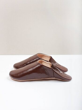 Chaussons Babouche Homme Marocain, Chocolat 3