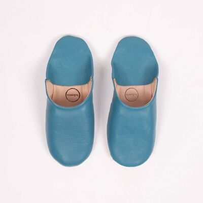 Pantofole Babouche da uomo marocchine, blu grigio