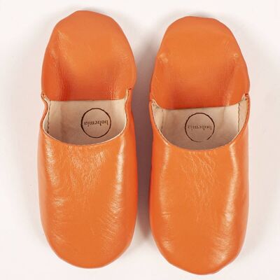 Moroccan Babouche Basic Slippers, Tangerine