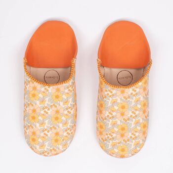 Chaussons Babouche Margot Floral, Miel 1