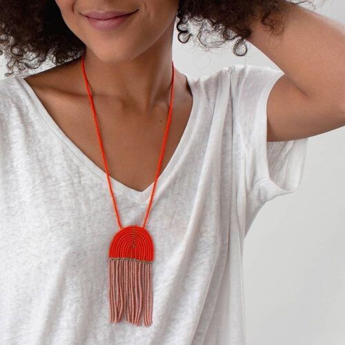 Pink and Orange Naapu Necklace