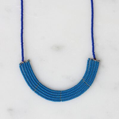 Dusky Blue and Cobalt Lapa Necklace