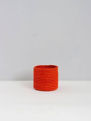 Pots de rangement en raphia (ensemble de 3), orange 4