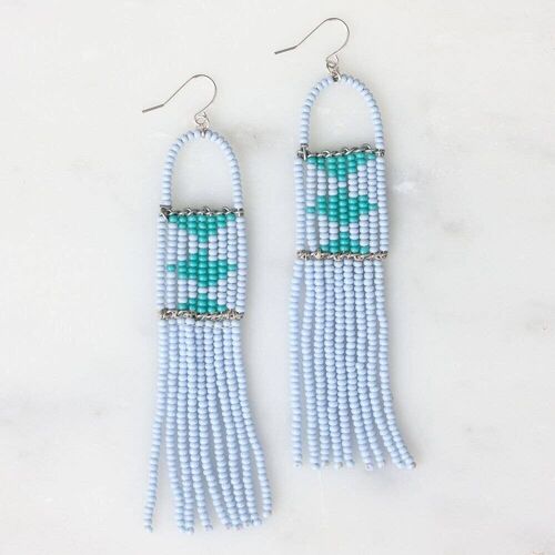 Light Blue and Turquoise Melako Earrings