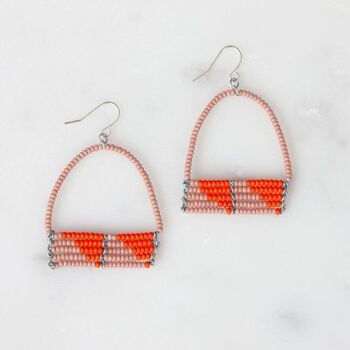 Boucles d'Oreilles Sera Rose et Orange 1