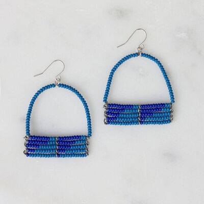 Boucles d'oreilles Sera bleu nuit et cobalt