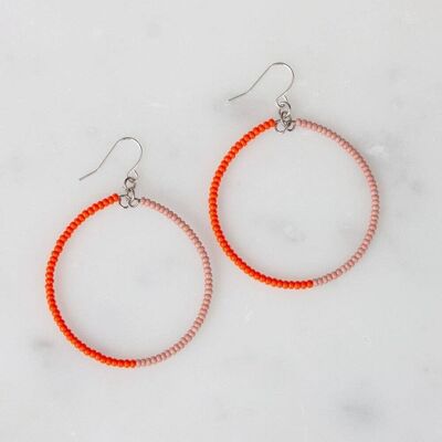 Boucles d'oreilles Duara rose et orange