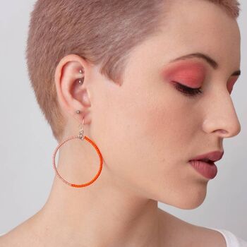 Boucles d'oreilles Duara rose et orange 2