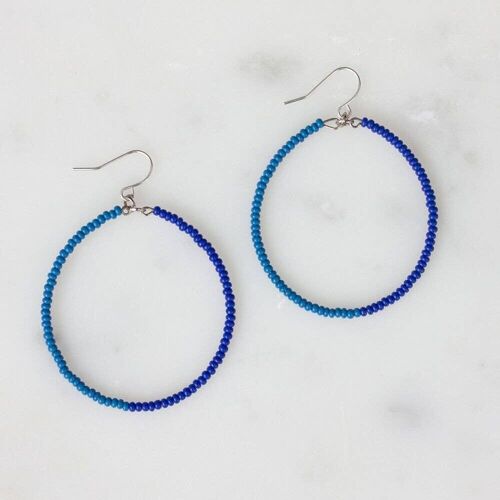 Dusky Blue and Cobalt Duara Earrings