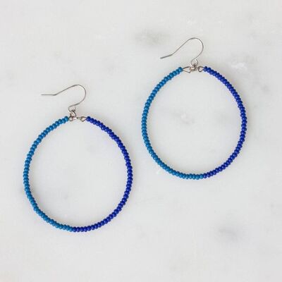 Boucles d'oreilles Duara bleu nuit et cobalt