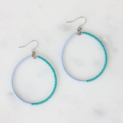 Boucles d'oreilles Duara bleu clair et turquoise