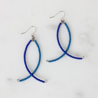 Dusky Blue and Cobalt Amani Earrings