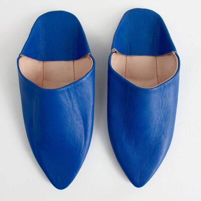 Cobalt Moroccan Classic Pointed Babouche Slippers