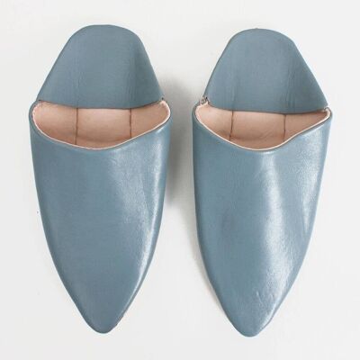 Gray Moroccan Classic Pointed Babouche Slippers