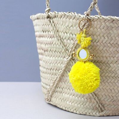 Mirror Pom Pom Keychains