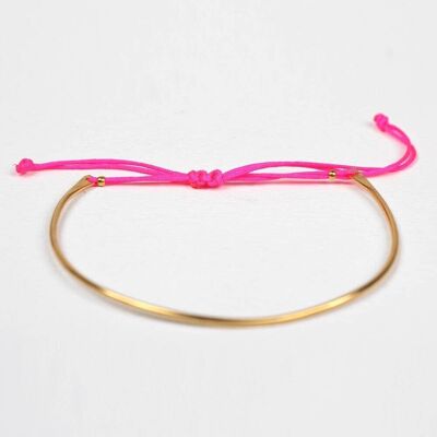 Gold Luna Bracelet - Neon Pink
