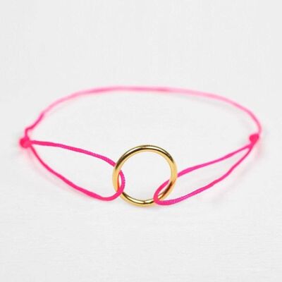 Gold Juno Bracelet - Neon Pink