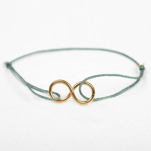 Gold Infinity Bracelet - Sage