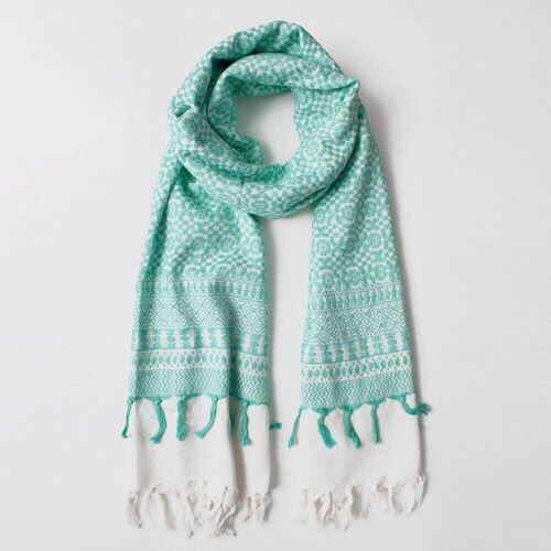 Mint Embroidered Scarf