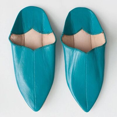 Teal Moroccan Babouche Slippers