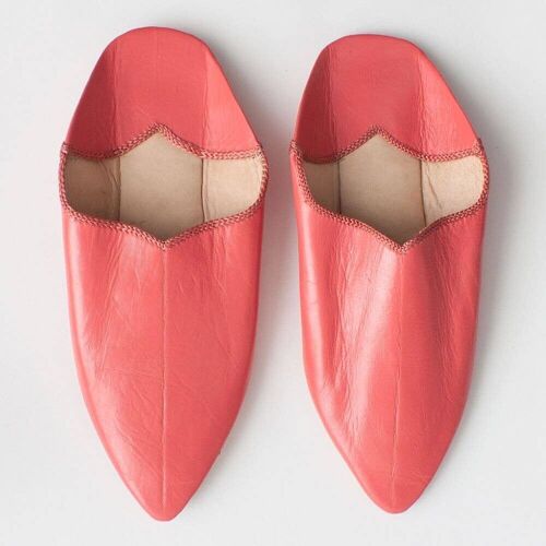 Coral Moroccan Babouche Slippers
