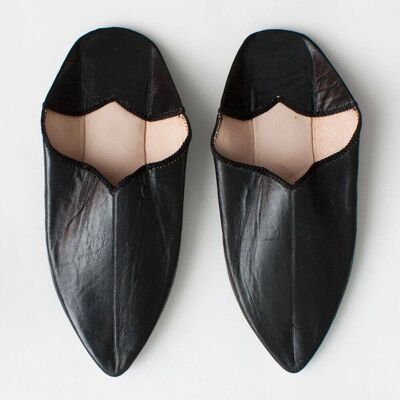 Black Moroccan Babouche Slippers