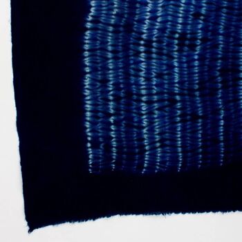 Écharpe en laine mérinos Shibori Tie Dye, bleu 3
