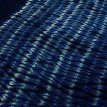 Écharpe en laine mérinos Shibori Tie Dye, bleu 4