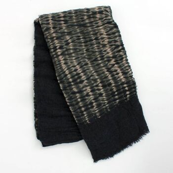 Écharpe Shibori Tie Dye en laine mérinos, gris 2
