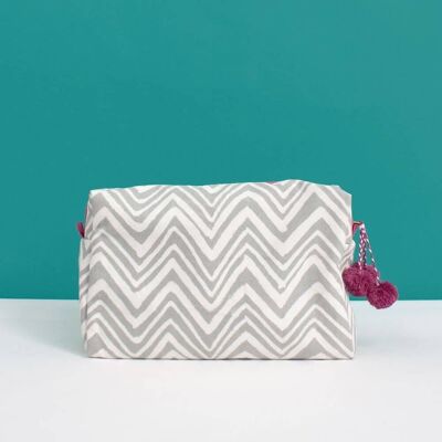 Zig Zag Washbag, Grey