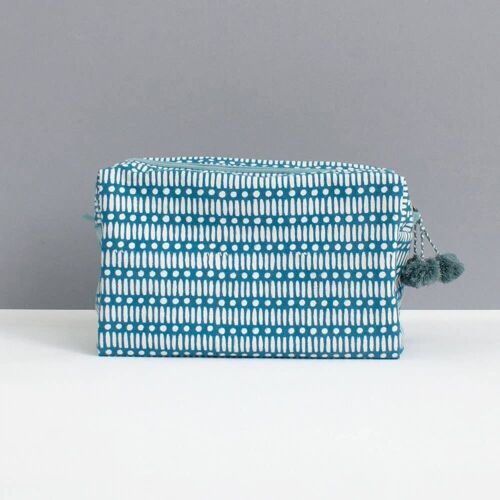 Dot Dash Washbag, Teal