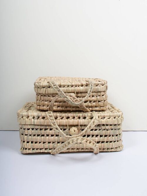 Woven Suitcases, Set of 2