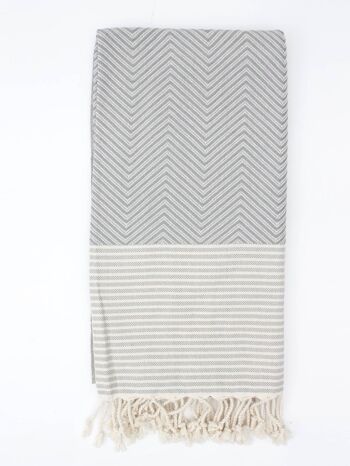 Serviette de Hammam Malibu, Gris 1