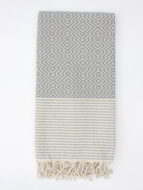 Inca Hammam Towel, Grey