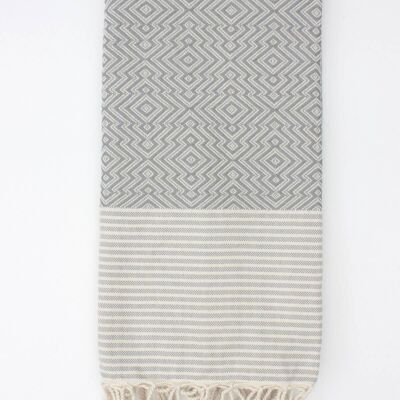 Inca Hammam Towel, Grey