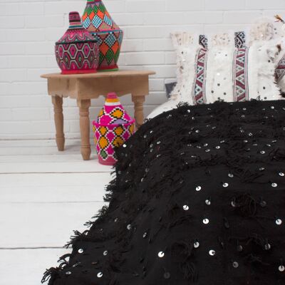 Handira Blanket, Black