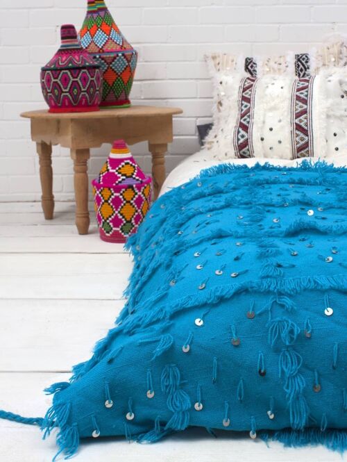 Handira Blanket, Turquoise
