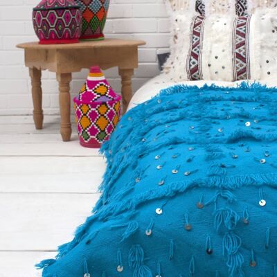 Handira Blanket, Turquoise